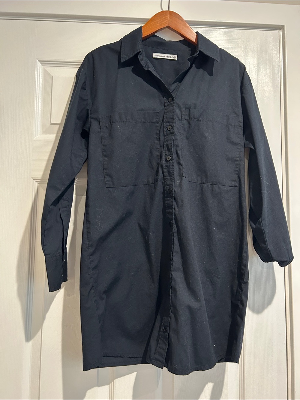 Abercrombie & Fitch Black Long Sleeve Shirt Dress